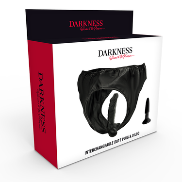 Set di Gioco Fetish Darkness: Plug Anale, Dildo e Mutandine in Ecopelle